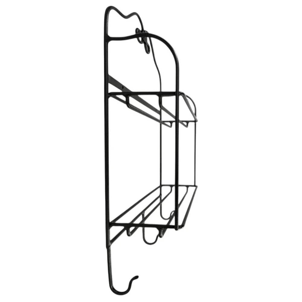 Longaberger Foundry ENVELOPE RACK Black 2 Tiered Wall Organizer with 3 Hooks